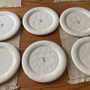 Elegant White Dinner Plate Set Rae Dunn Icon 6 piece set